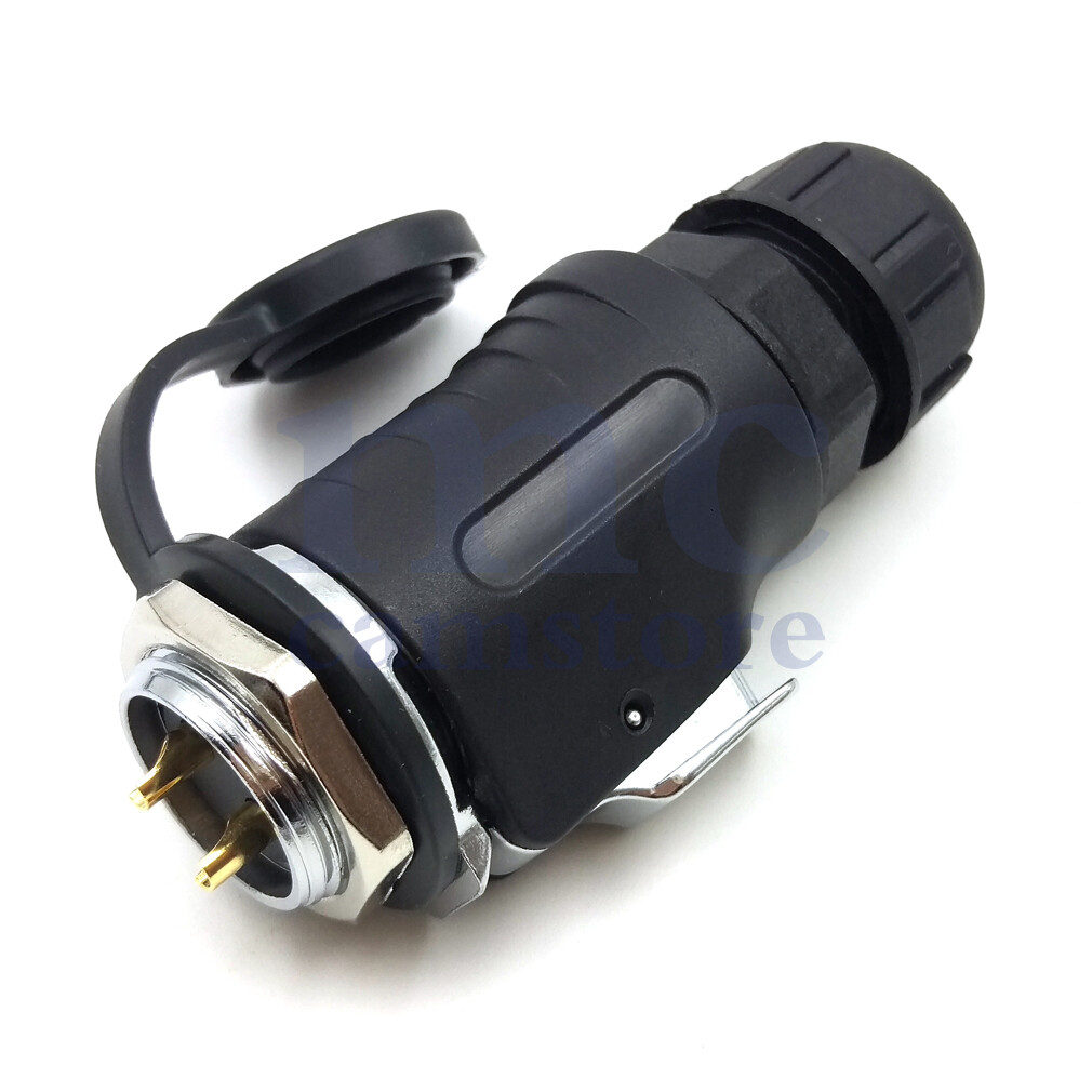 HangTon LP20 2 Pin Waterproof Power Connector Industrial Bulkhead Male Cable Plug Female Panel Socket For Rv Solar Port Furrion Solar Charge Solder Panel Mountplug