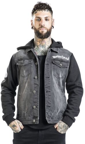 Motorhead Jacket Heavy Metal Band Black Denim Jean Jacket Hoodie Motörhead - Picture 7 of 8