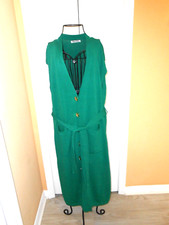 Ladies~SIXTYY SIX~PORTUGAL~LOGO~POCKETS~Belted~Buttons Knitted Wrap Dress Size M