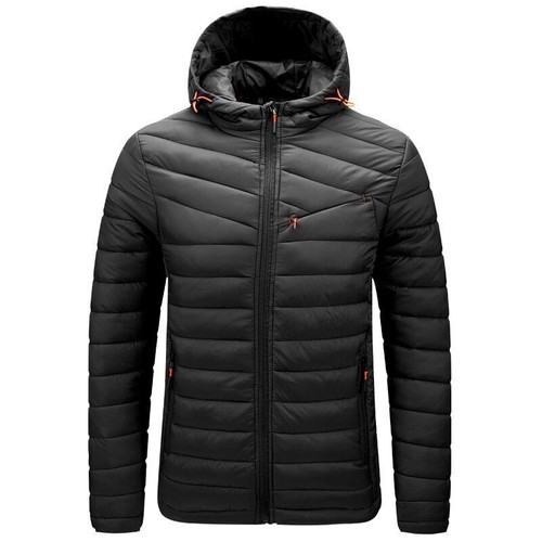 Herren Solide Freizeitjacken Outdoor Winddicht Kapuze Mäntel Winterjacken für Männer - Bild 3 von 24