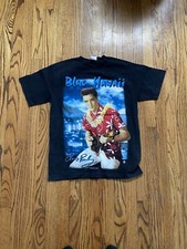 Vintage 1990 Elvis Presley Music Big Face Black T Shirt Size M SS Made in USA