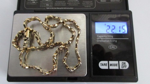 9K HEAVY YELLOW & ROSE GOLD DIAMOND CROSS HERRINGBONE FLAT CHAIN NECKLACE 17.5" - Picture 10 of 12