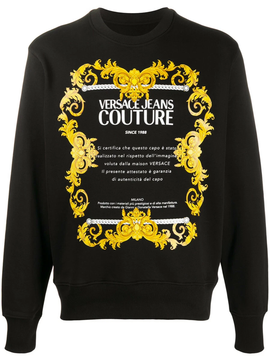 VERSACE JEANS COUTURE LOGO PRINT SWEATSHIRT-BLACK.