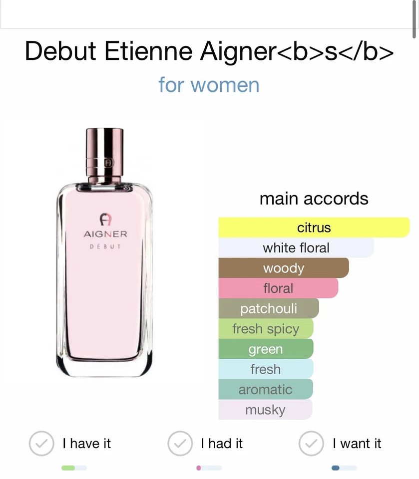 Aigner Debut Début Eau de Parfum 3.4 OZ / 100 ml EDP Spray - TOTALMENTE NUEVO SIN CAJA Foto 3 de 4