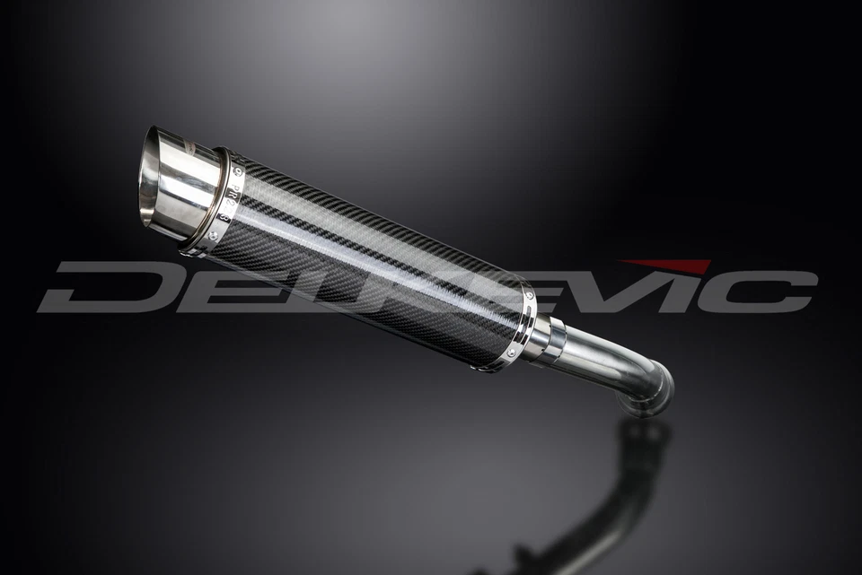 BMW K1200R 2005-2009 Delkevic Slip On 14" Kit Silenciador Escape Carbono Redondo Foto 3 de 4