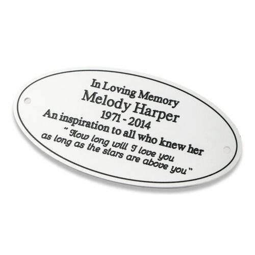 Aluminium OVAL shaped plaque 4 sizes Engraved personalised - Picture 1 of 2