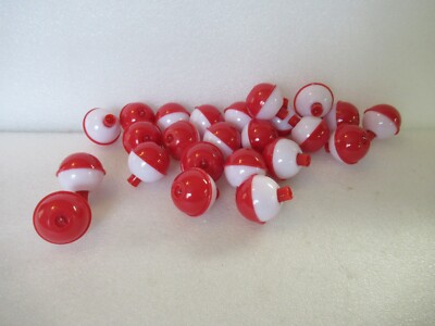 24 1.25'' FISHING BOBBERS S-Medium Round Ball Floats Plastic Snap on Float Choice