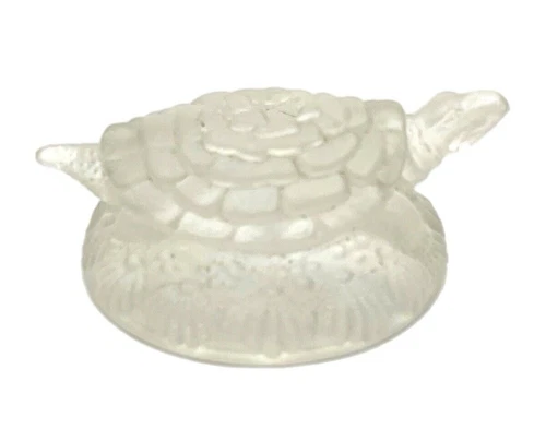 Fenton Art Glass Clear Satin Turtle Figurine Paperweight