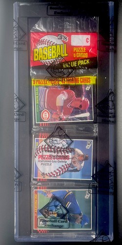 Donruss Baseball 1985 confezione rack mai aperta BBCE sigillata con Pete Rose che mostra sulla parte superiore - Foto 2 di 3