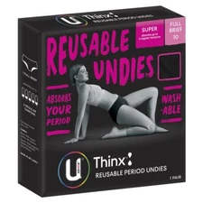 U By Kotex Thinx Reusable Period Undies Washable Full Briefs 1 Pair Size 10
