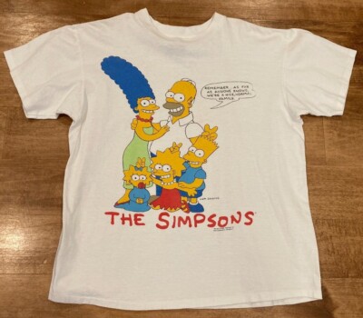 vintage 1990 THE SIMPSONS t-shirt homer bart original fox tv XL 