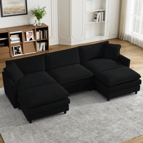 Oversized U-Shaped Deep Seat Modular Sectional Sofa Couch with 2 Chaise Lounge - Picture 3 of 63