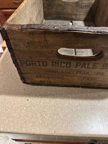 Rare Porto Rico Fruit Beverages Wooden Crate Philadelphia Keystone Park Bell PA - Picture 10 of 13