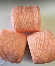 Lace yarn Crystal Color 125-Melon, Acrylic/Rayon.900 yards per ball. 1 set of 3