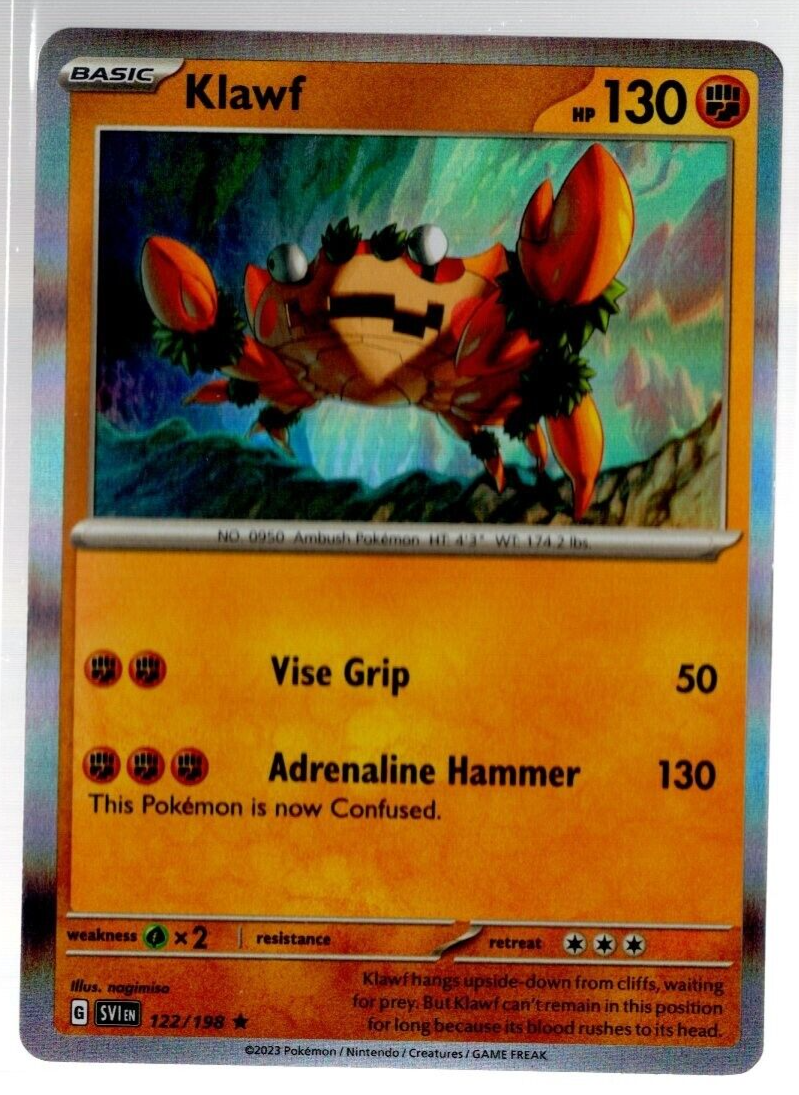 klawf pokemon card holographic value Klawf 122/198 Holographic Rare Scarlet & Violet Pokemon TCG Near Mint