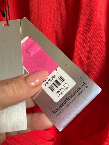 Issa Kate Middleton Dress Uk 12 Coral Pink Tie Wrap Style V Neck Flattering - Picture 4 of 5