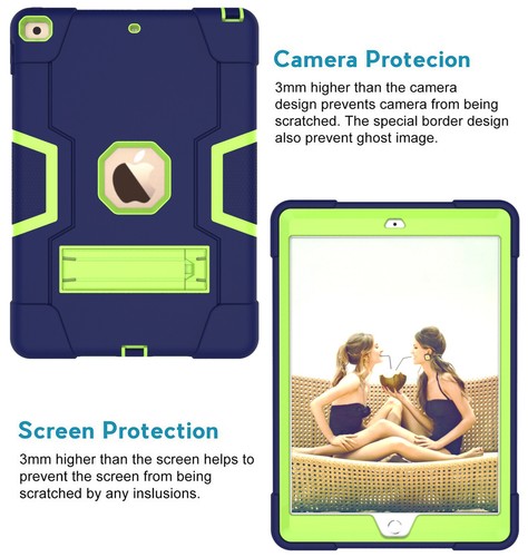 Funda protectora resistente a prueba de golpes con soporte para iPad 5/6º 7º 8º 9º 10º 11ª generación A16 - Imagen 35 de 59