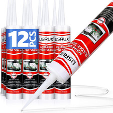 12 Pack Aquarium Silicone Clear Sealant, High Elasticity, Safe for Fish,Fast Cur