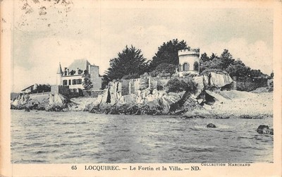 Old postcard Locquirec Le Fortin et la Villa Finistere old card 16054