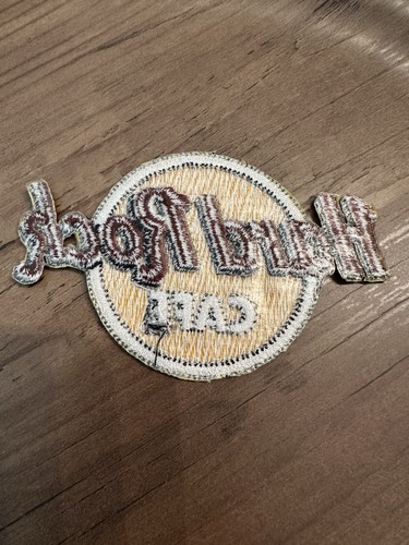 Vintage Hard Rock Cafe Yellow Brown Large Iron On Patch 90's - Picture 2 of 5