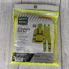 High Visibility Rain Suit Class 3 Safety Works X-Large - New