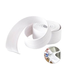 Wide PVC White Caulk Strip Peel Stick Tub Surround Seal Trim for Bathroom Toilet