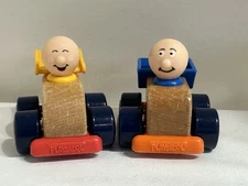 Vintage Playskool Wooden Race Car Driver  Construction Worker 1988