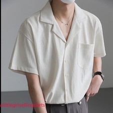 New Loose Casual Men's Summer Fashion Short Sleeve Blouses Street Tops Party