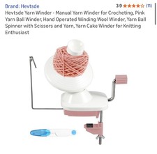 Hevtsde Yarn Winder - Manual Yarn Winder for Crocheting, Pink Yarn Ball Winder