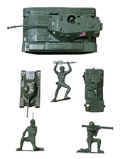 Processed Plastic & Tim Mee Vintage 1970s Lot Vehicles Soldiers Military 6pcs