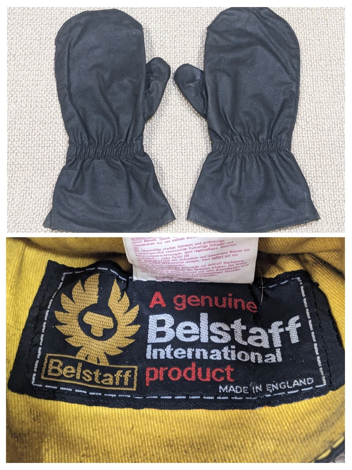 BELSTAFF WAX COTTON MOTORCYCLE MITTENS GLOVES MEDIUM VINTAGE 1960s ORIGINAL
Opens in a new window or