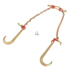 Hook Chain G80 10800Lbs With 15' J Hook 5/16' Grapple Hook 5/16" × 2' Tow Chain