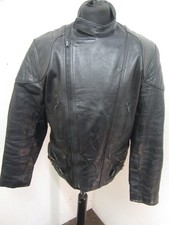 VINTAGE OSX QUALITY LEATHER MOTORCYCLE JACKET SIZE 46, HEAVY 2.3KG