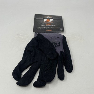 F4P Grip Sandy Nitrile Work Gloves XL Gray/Black EN388 4131