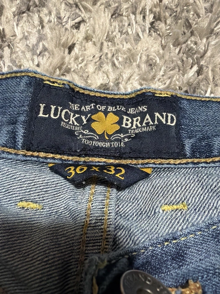 Lucky Brand Jeans Mens 36x32 (Fit 36x31) Blue Denim 181 Relaxed Straight Leg - Image 3 of 4