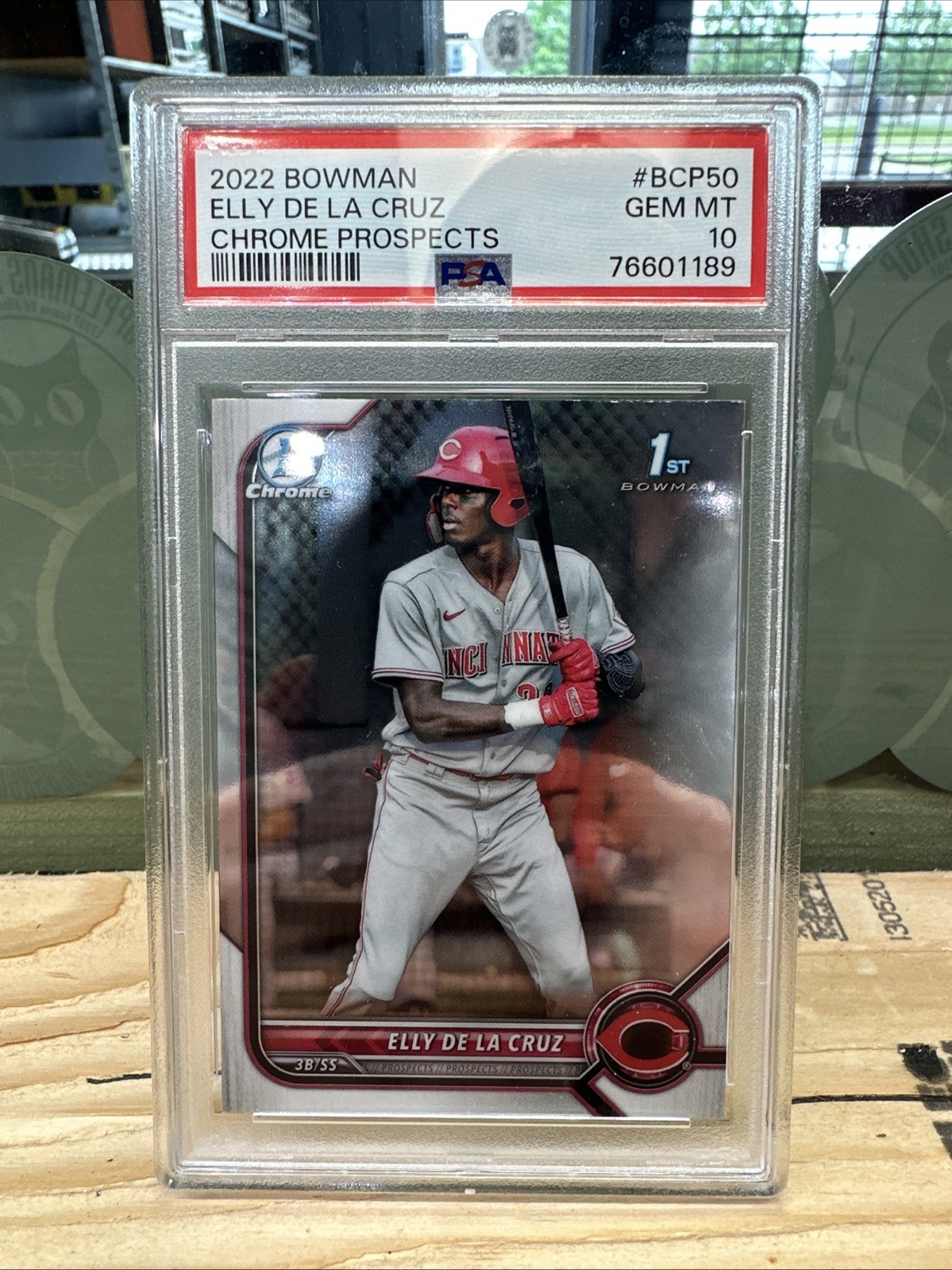 2022 Bowman - Chrome Prospects Elly De La Cruz #BCP-50 (RC) PSA 10 view 1