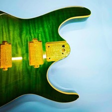 DIY Mahogany Electric Guitar Body Green Gradient Glossy Finish Perfect