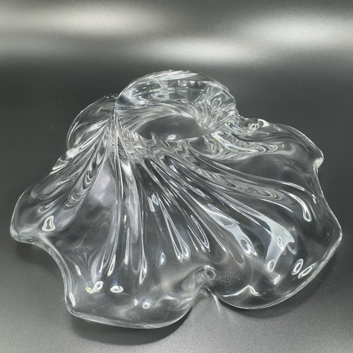 Centro de mesa vintage veneciano de vidrio transparente de los años 80 hecho en Italia decoración de colección - Imagen 6 de 15
