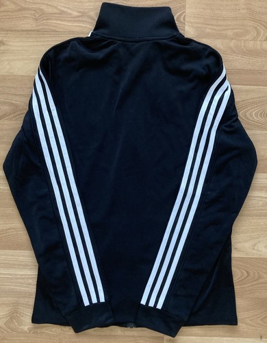 adidas Ladies' 3-Stripes Track Jacket Black S full zip /2 pockets zip - Picture 2 of 9