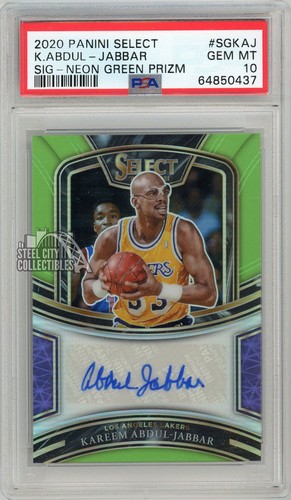 Kareem Abdul-Jabbar [Green] #SG-KAJ 2020 Panini Select Signatures card