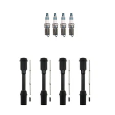Denso 4 Iridium Spark Plugs & NGK 4 Coil Boots Kit for Ford Fiesta ST 1.6 L4 Gas