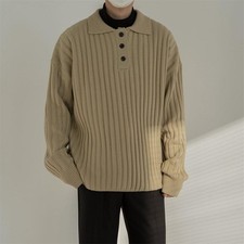 Men's 2025 Neck Sweater Casual Knitted Pullover Warm Sweaters