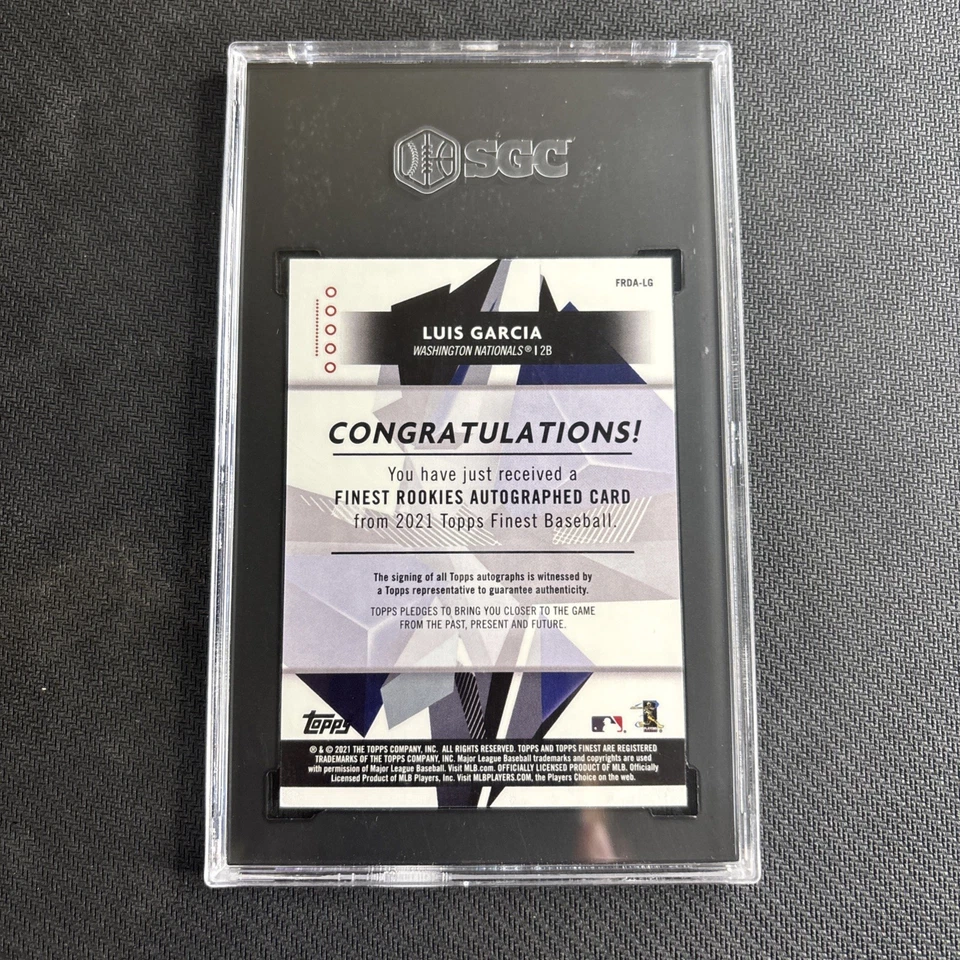 Luis Garcia RC 2021 Finest Green Refractor Auto /99 SGC 10:10 - Image 2 of 2