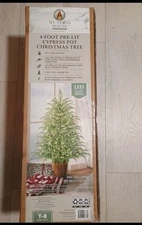 My Texas House 4' Pre Lit Cypress Christmas Tree LED Warm White
