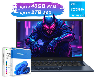 2026 ASUS Vivobook 14'' FHD Laptop, 6-Core Intel i3 Up to 40GB RAM 2TB SSD WinPro