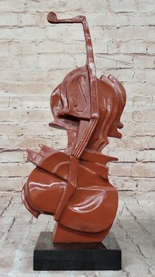Dali Inspired Bronzefigur Skulptur Geigenfigur Modern Abstrakt Statue Marmor