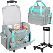 Rolling Craft Bag, Craft Bag with Wheels for Scrapbook Supplies, Large Scrapb...