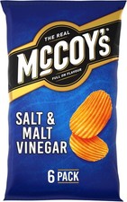 McCoys SALT & MALT VINEGAR Multipack Crisps 6 Pack Bag - Fully loaded with flav