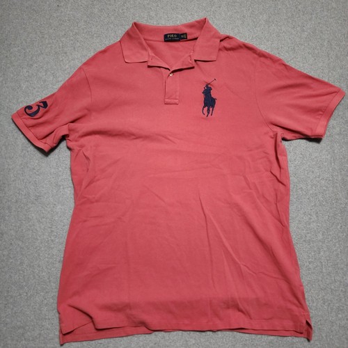 Ralph Lauren Polo Shirt Classic Slim Fit Mens XXL Salmon Big Pony Embroidered
