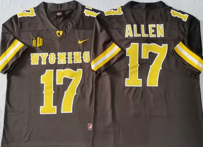(Duty-Free ) Men's Josh Allen #17 Wyoming Cowboys Stitched Jersey White/Brown